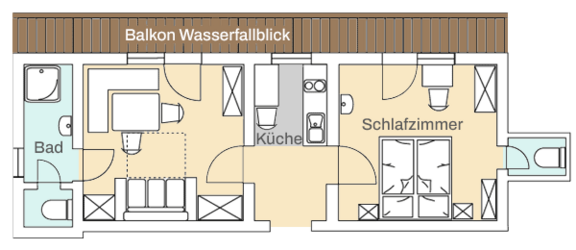 Grundriss Ferienwohnung Wasserfallblick